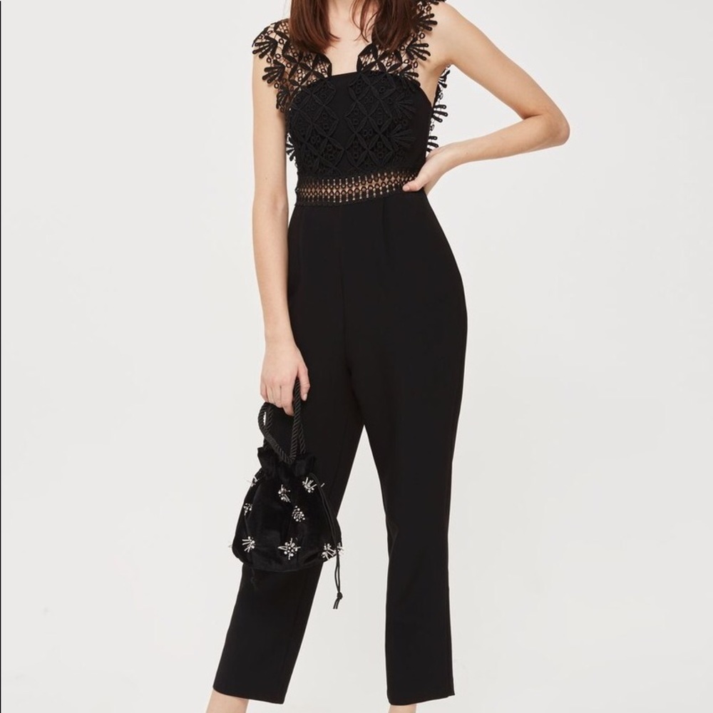 NWT Topshop Lace Strap Jumpsuit